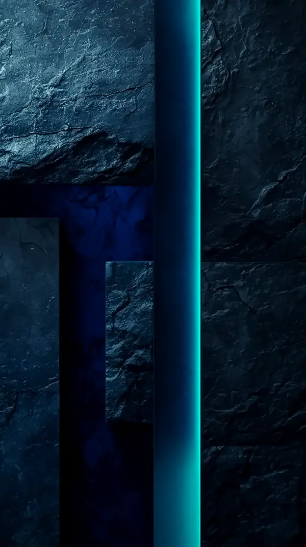 Abstract Dark Stone Texture with Neon Glow AMOLED wallpaper 4k for mobile