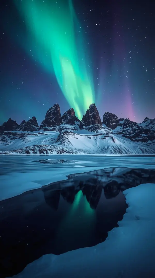 Backgrounds for your phone — glowing aurora reflection