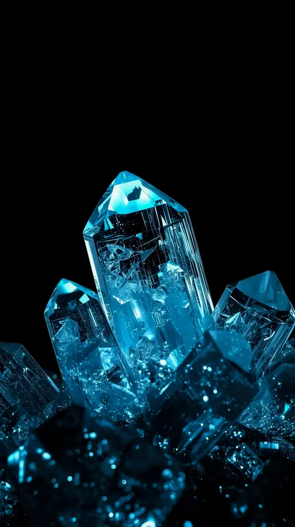 Stunning Blue Crystal AMOLED Wallpaper 4k for Mobile