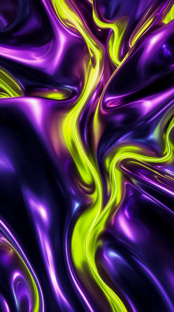 Dark 4K Mobile Wallpaper: Vibrant Neon Purple Waves