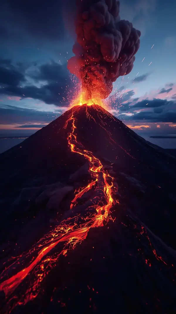 Nature Wallpaper 4K — Volcanic Eruption Lava Flow | 4KWallpapar