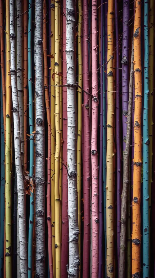 Nature Wallpaper 4K — Colorful Birch Forest Art