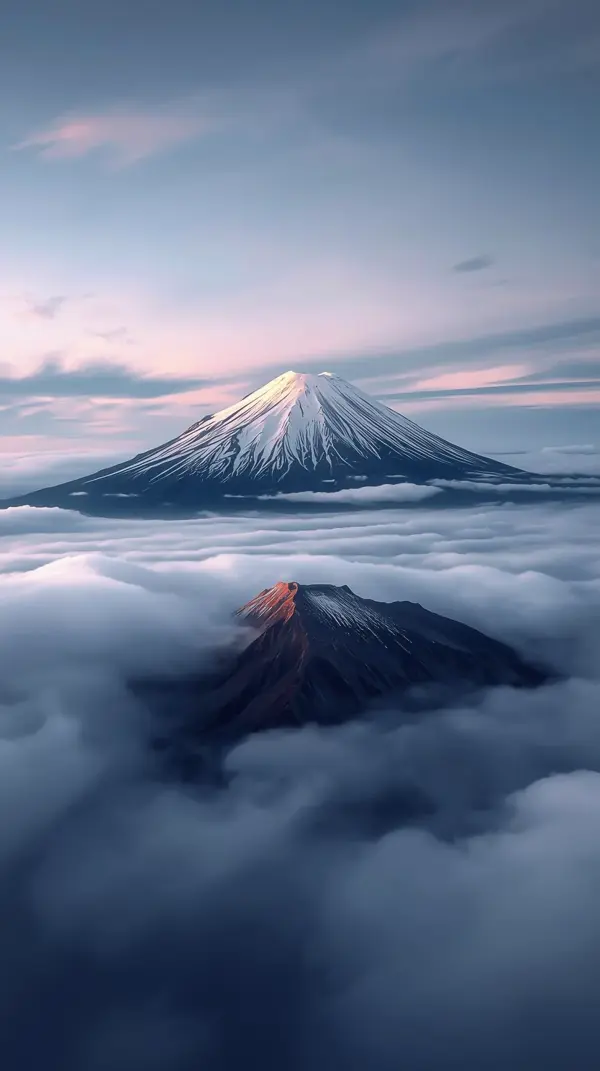 Nature Wallpaper 4K — Mount Fuji Above Clouds | 4Kwallpapar