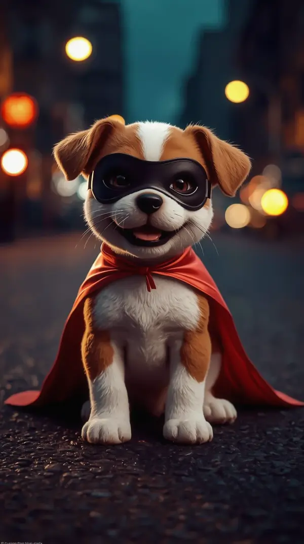 Wallpaper anime mobile — cute superhero puppy