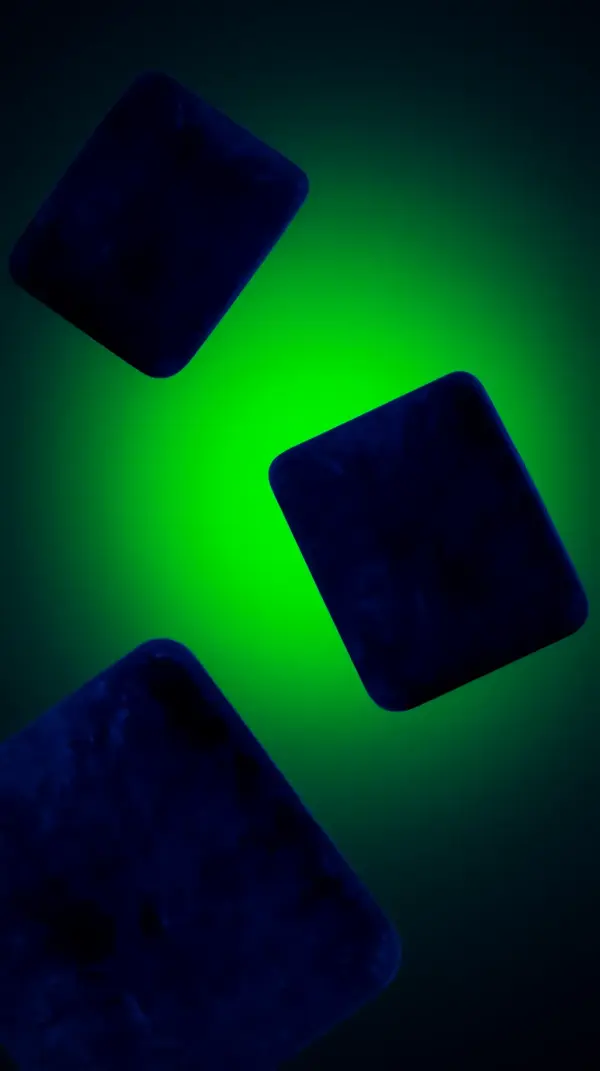 Abstract Neon Green and Dark Blue Squares AMOLED wallpaper 4k for mobile