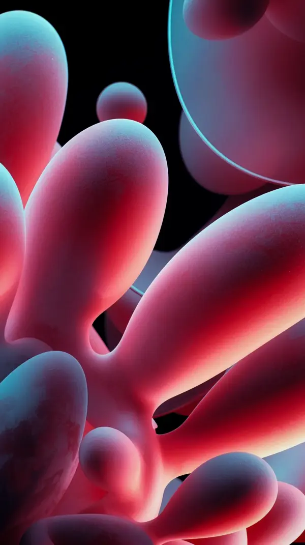 Abstract iphone wallpaper — bulbous pink forms