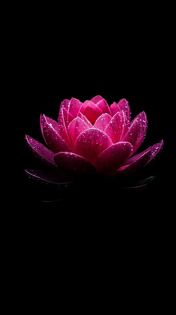 Stunning Pink Lotus Flower AMOLED Wallpaper 4K for Mobile - Beautiful Floral Background