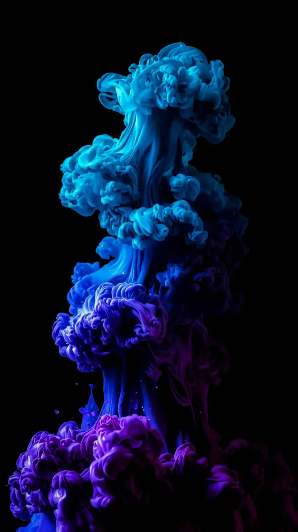 Blue and Purple Smoke Abstract AMOLED Wallpaper 4K for Mobile