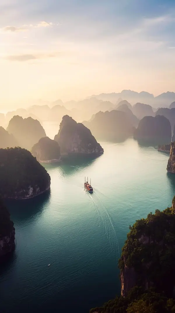 Wallpaper anime nature — towering karst islands