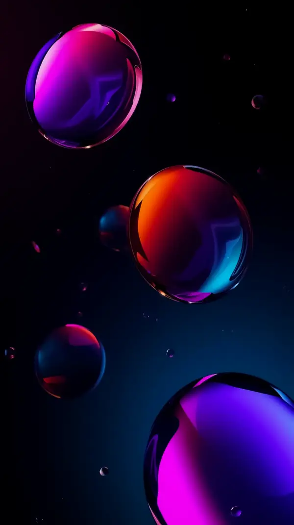 3d phone wallpaper — floating colorful spheres