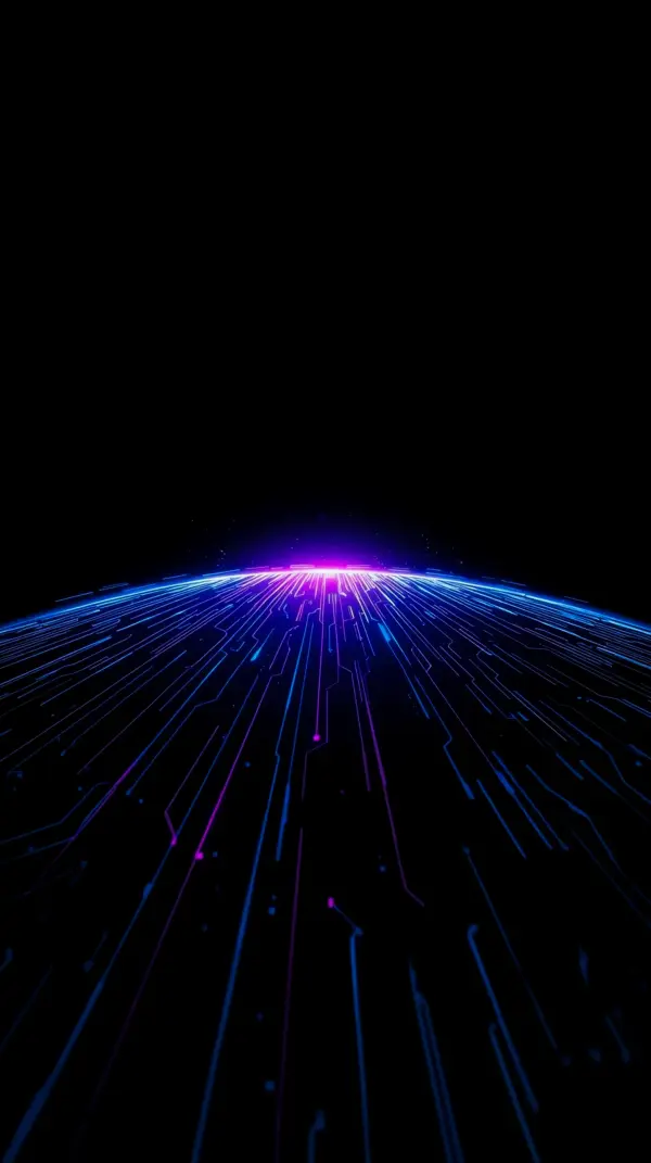 Wallpaper anime black — glowing digital horizon