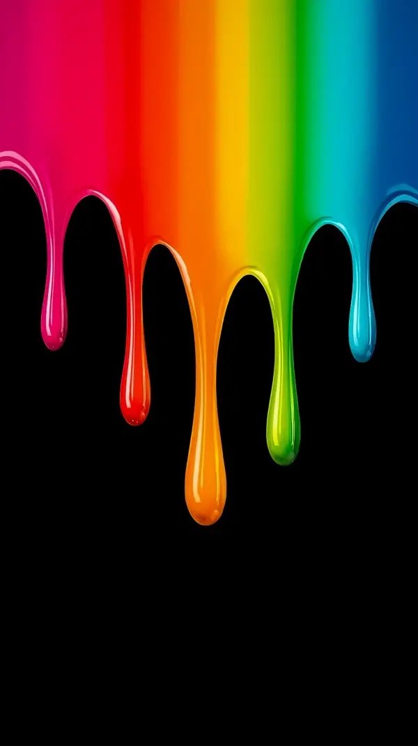 Vibrant Rainbow Paint Drip AMOLED Wallpaper 4k for Mobile