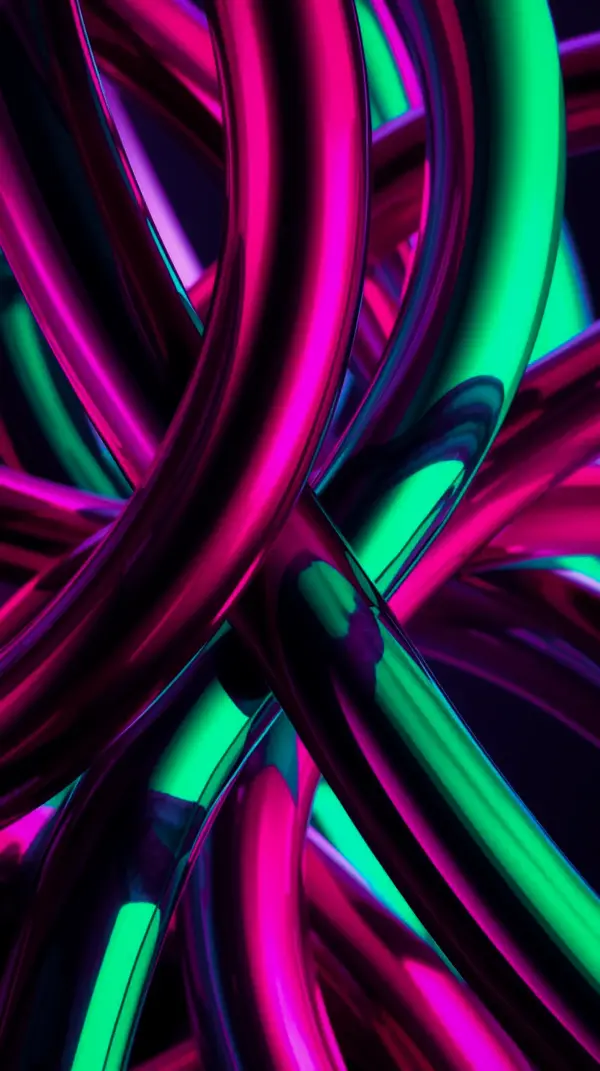 Abstract iphone wallpaper — metallic pink tubes