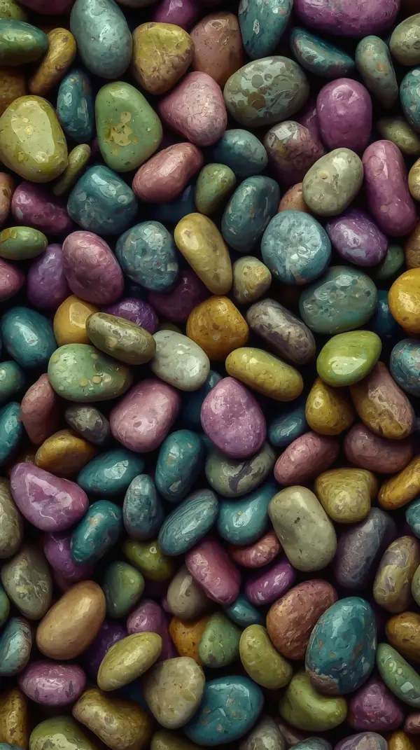 Abstract Phone Wallpaper — Colorful Smooth Pebbles