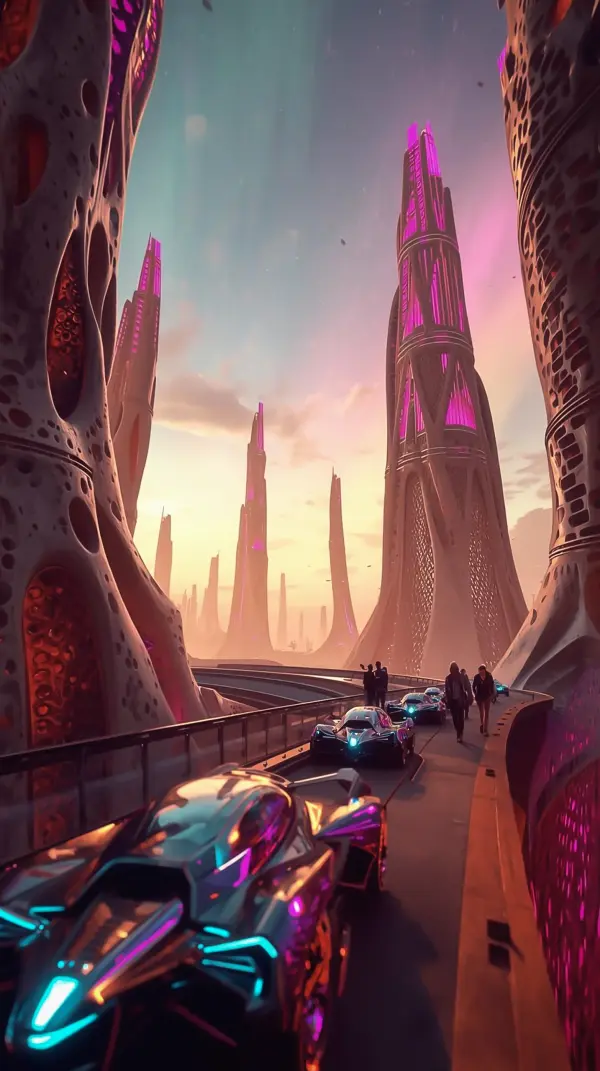 Cyberpunk Wallpaper 4K — Futuristic City Cars