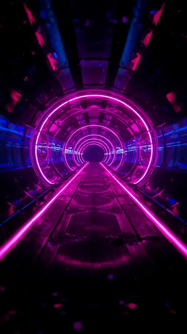 Neon Tunnel AMOLED Wallpaper 4K for Mobile: Futuristic Vibes