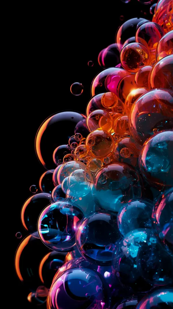 Vibrant Bubbles: AMOLED Wallpaper 4K for Mobile