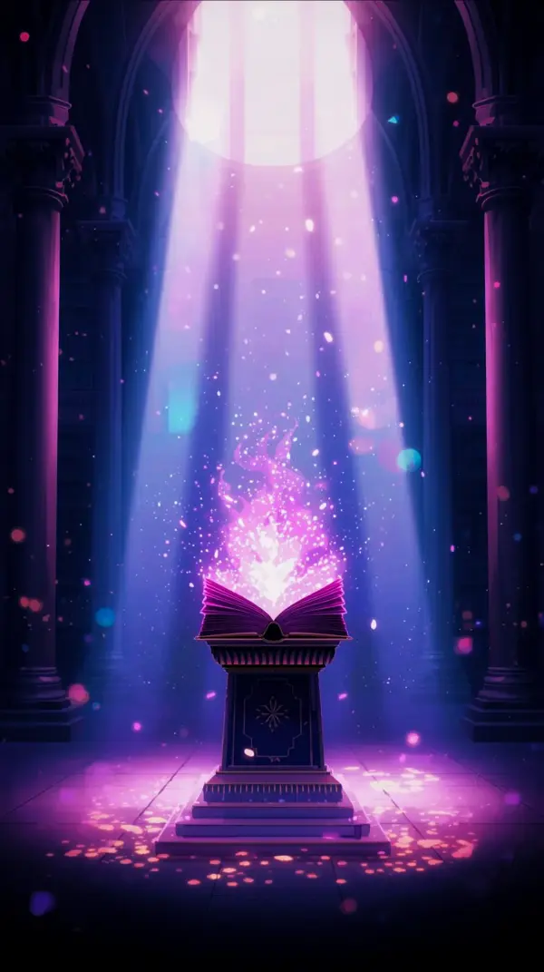 Mystical Glowing Magic Book Wallpaper for iPhone – 4K