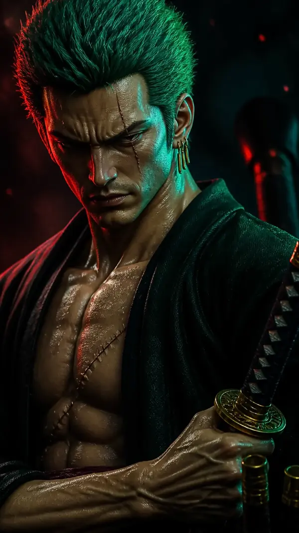 Wallpaper anime keren — green haired swordsman