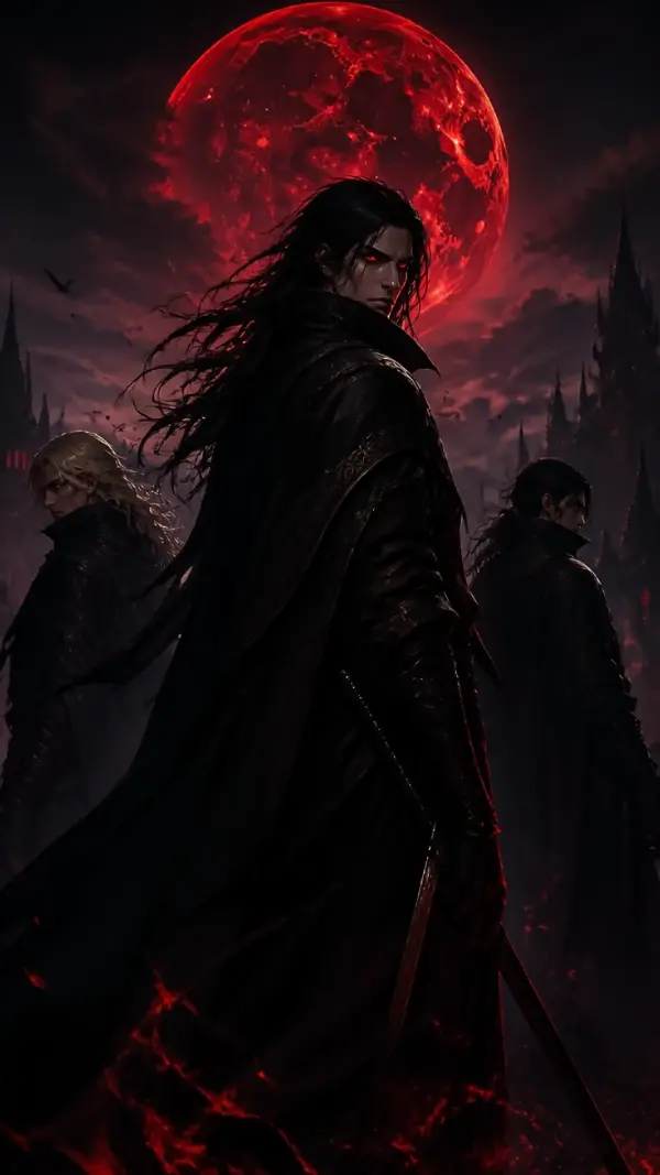Wallpaper dark anime — gothic vampire warriors