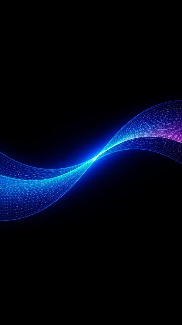 Neon Blue Wave AMOLED Wallpaper 4k for Mobile and iPhone