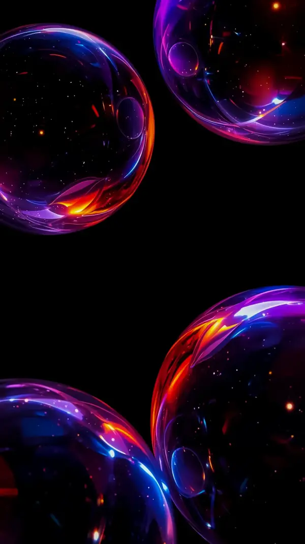 Stunning Neon Spheres AMOLED Wallpaper 4K for Mobile