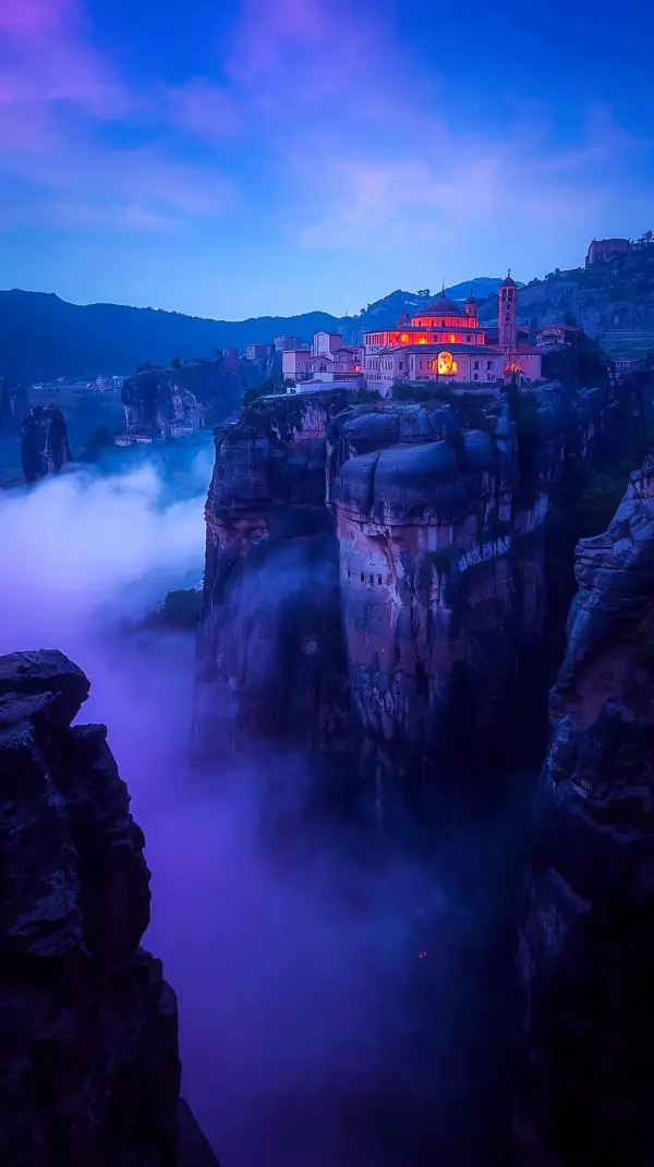 Stunning Meteora Monastery iPhone Wallpaper 4k, 4k Wallpaper for Mobile, Wallpaper for Phone, Cute 4k Wallpaper for iPhone, 4k Backgrounds, iPhone 4k, iPhone Background