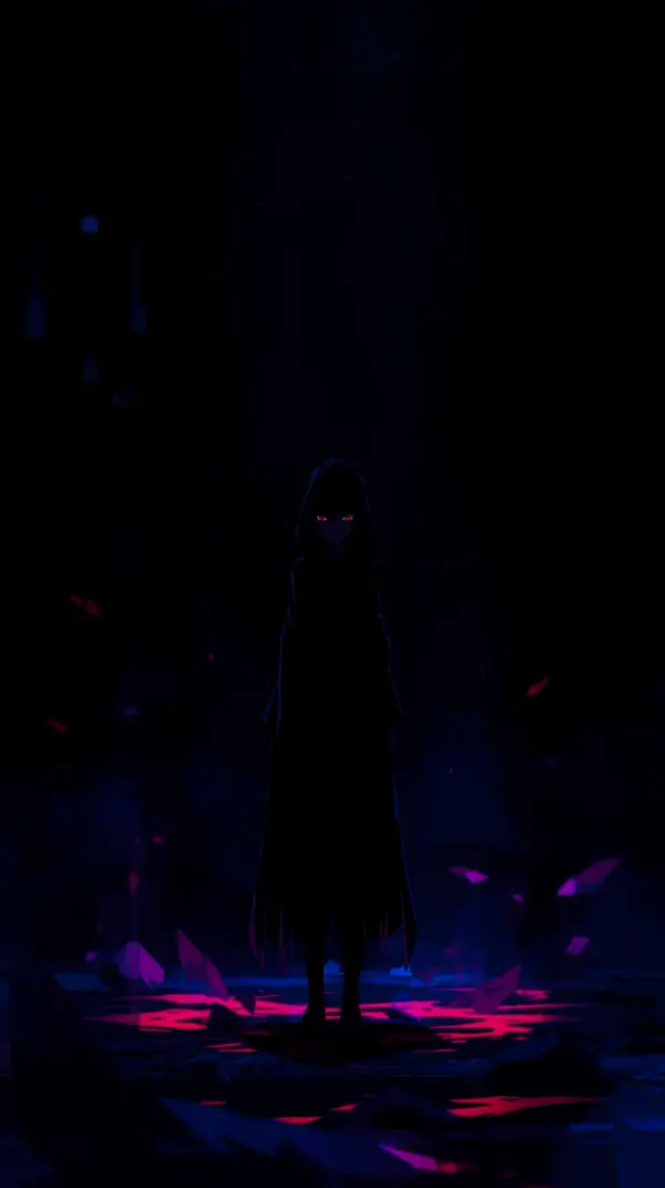 Dark wallpaper 4k iphone — hooded anime silhouette