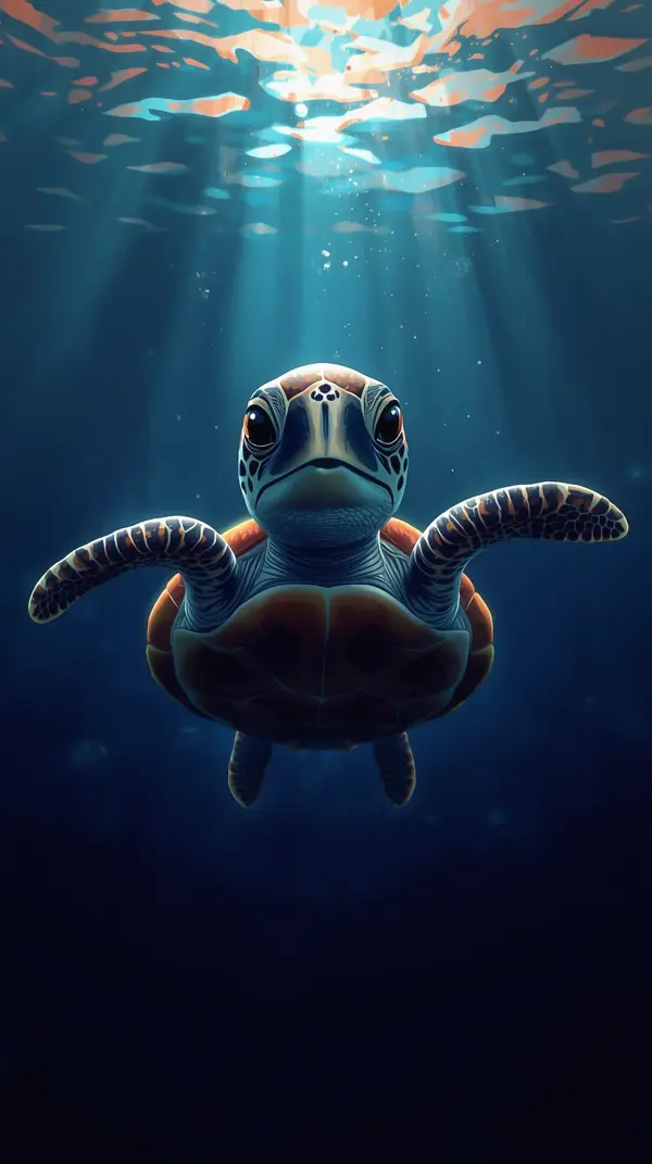 Nature Wallpaper 4K — Sea Turtle Underwater 4KWallpapar