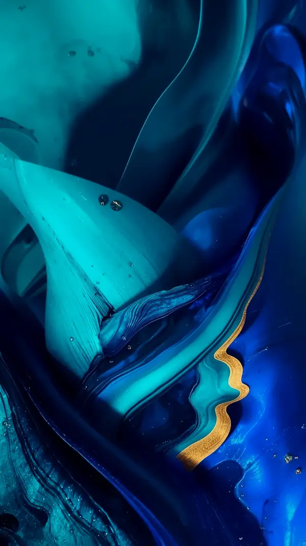 Stunning Blue & Gold Swirls: The Ultimate Flower Background for iPhone | Flower Phone Background & Wallpaper