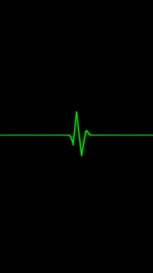 Minimalist Green Heartbeat Line AMOLED wallpaper 4k for mobile