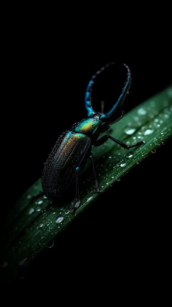 Iridescent Stag Beetle amoled wallpaper 4k for mobile