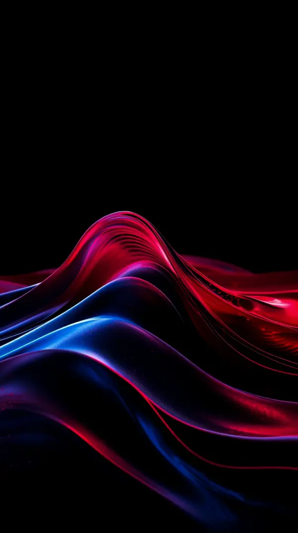 Abstract Red and Blue Waves AMOLED Wallpaper 4K for Mobile