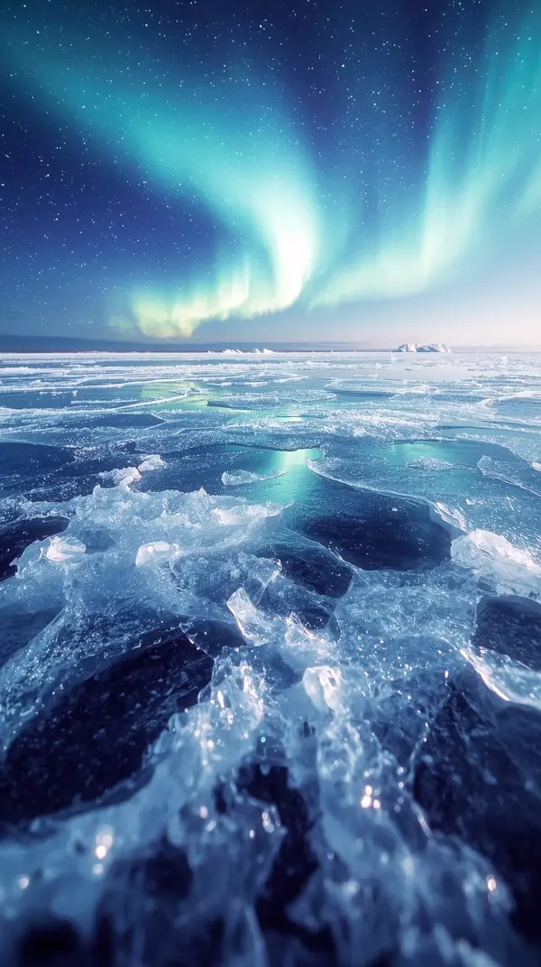 Stunning Aurora Borealis Over Frozen Landscape: 4K iPhone Wallpaper for Mobile & Phone | Cute 4K Wallpaper for iPhone | 4K Backgrounds & iPhone 4K iPhone Background
