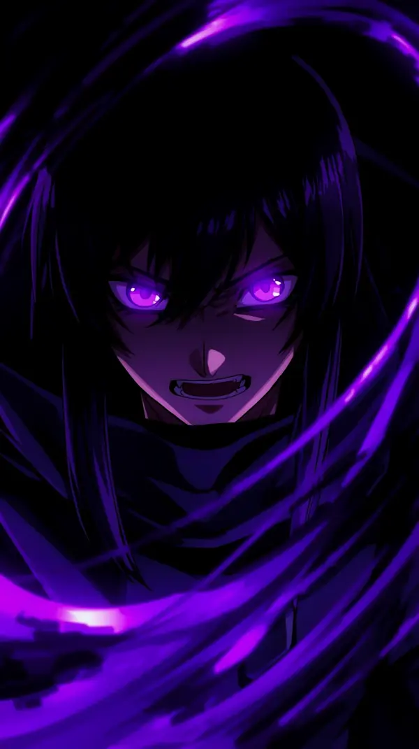 Anime 4k images — glowing violet eyes character