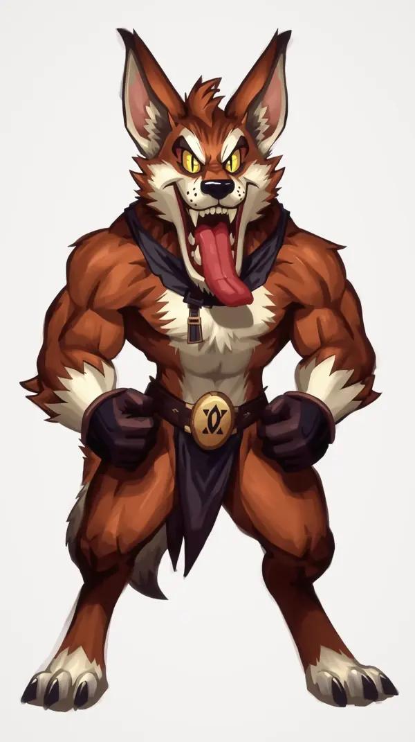 Anime cool background — muscular wolf character