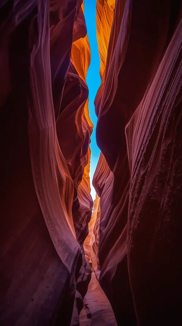 Nature — majestic orange and red slot canyon walls