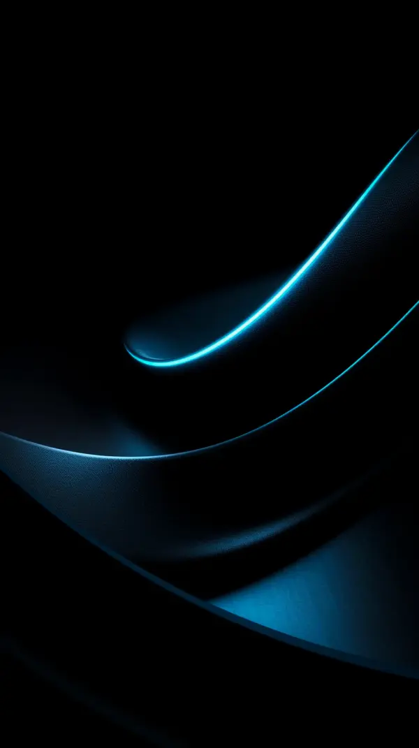 Wallpaper anime black — glowing neon blue curve