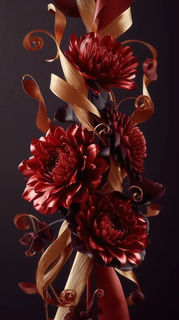 Flower mobile wallpaper — elegant crimson blossoms