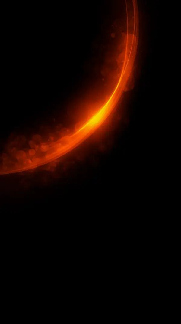 Wallpaper dark anime — glowing orange crescent