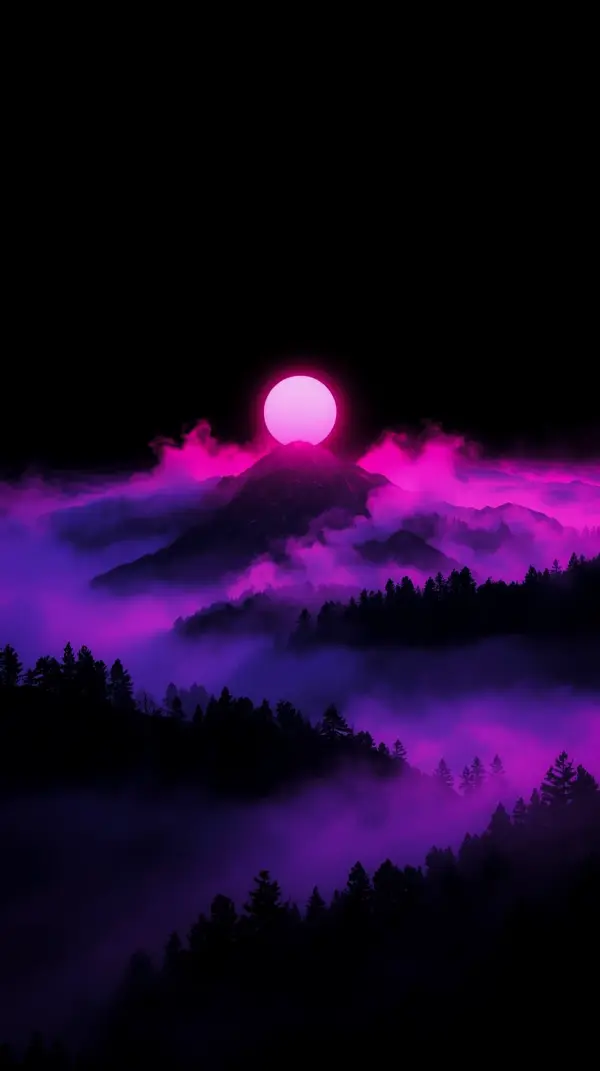 Purple phone backgrounds — glowing magenta peak