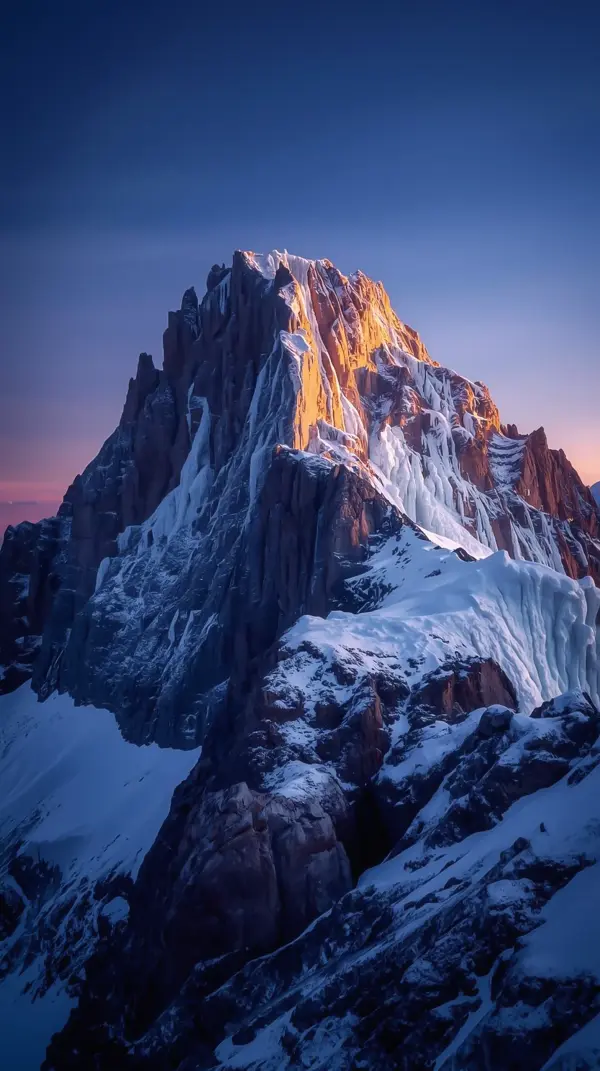 Nature Wallpaper 4K — Snowy Mountain Peak at Sunset | 4KWallpapar