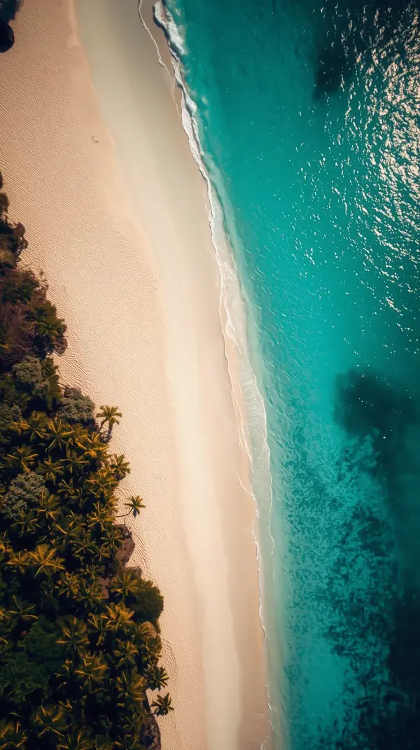 Beach Wallpaper 4K — Aerial Tropical Coastline | 4KWallpapar
