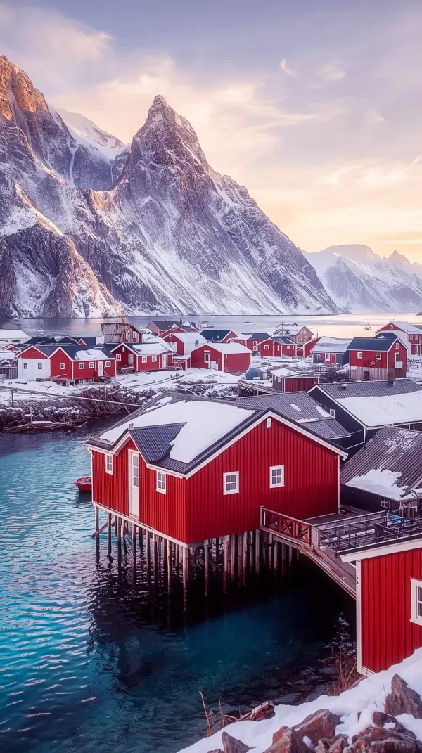 Stunning Snowy Mountain Village iPhone Wallpaper 4k - 4k Wallpaper for Mobile and Cute 4k Wallpaper for iPhone. Beautiful 4k Backgrounds iPhone and 4k iPhone Background for your Phone.