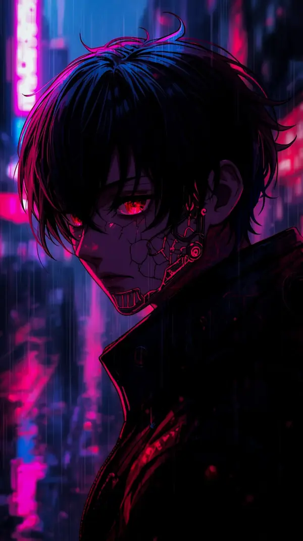 Cyberpunk Anime Cyborg Boy Wallpaper for iPhone – 4K