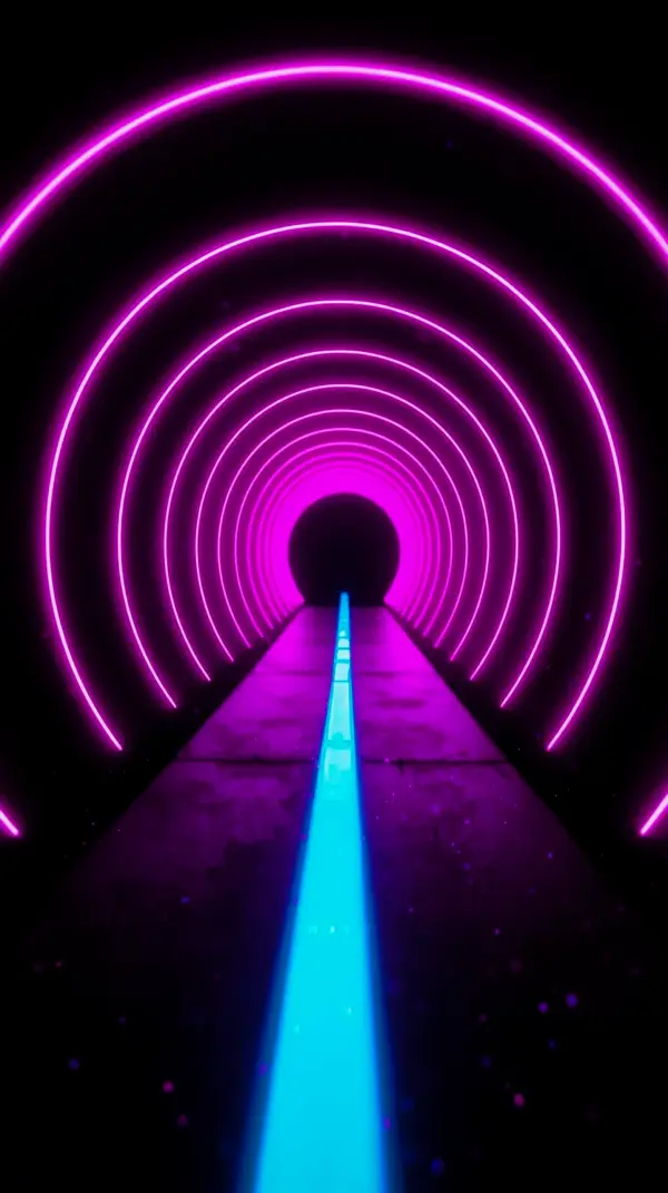 Neon Tunnel AMOLED Wallpaper 4K for Mobile
