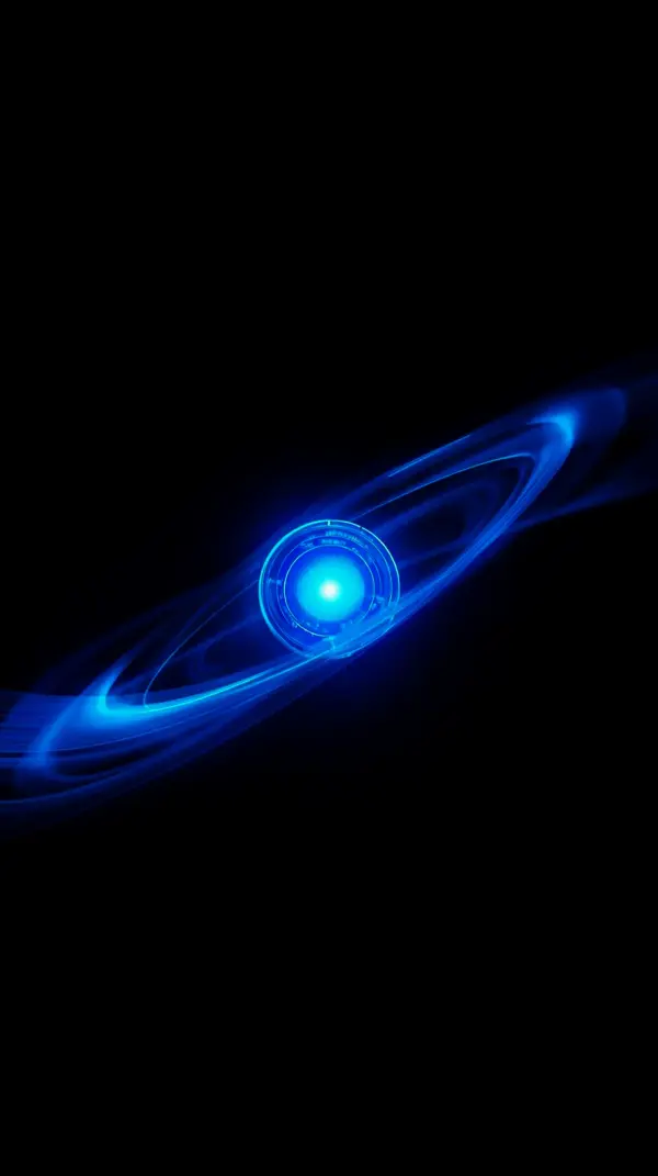 Blue Tech Orb AMOLED Wallpaper 4K for Mobile