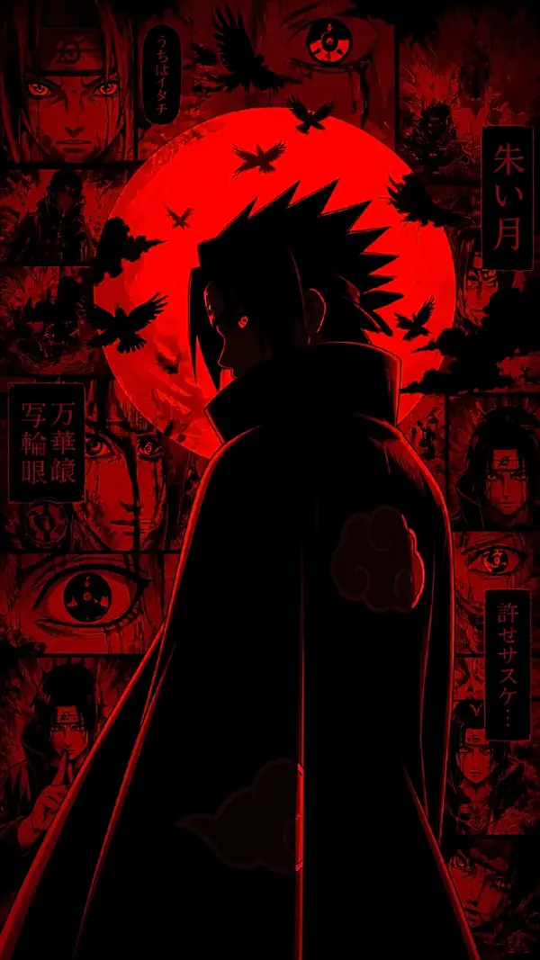 Wallpaper anime dark — crimson sharingan moon