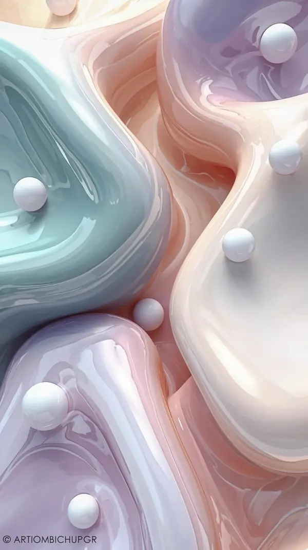 3D Wallpaper 4K — Pastel Glossy Liquid Flow 4KWallpapar