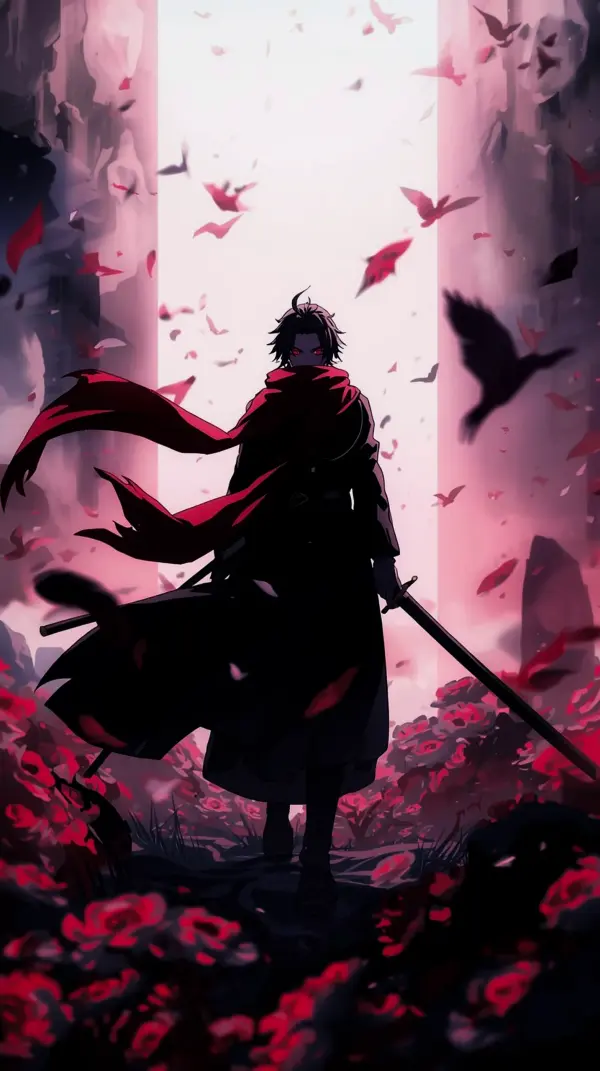 Aesthetic anime wallpaper phone and anime wallpaper iphone featuring a dark swordsman. Get high-quality anime wallpaper 4k phone, anime background iphone, anime background phone, and 4k anime wallpapers for mobile or 8k anime wallpaper for